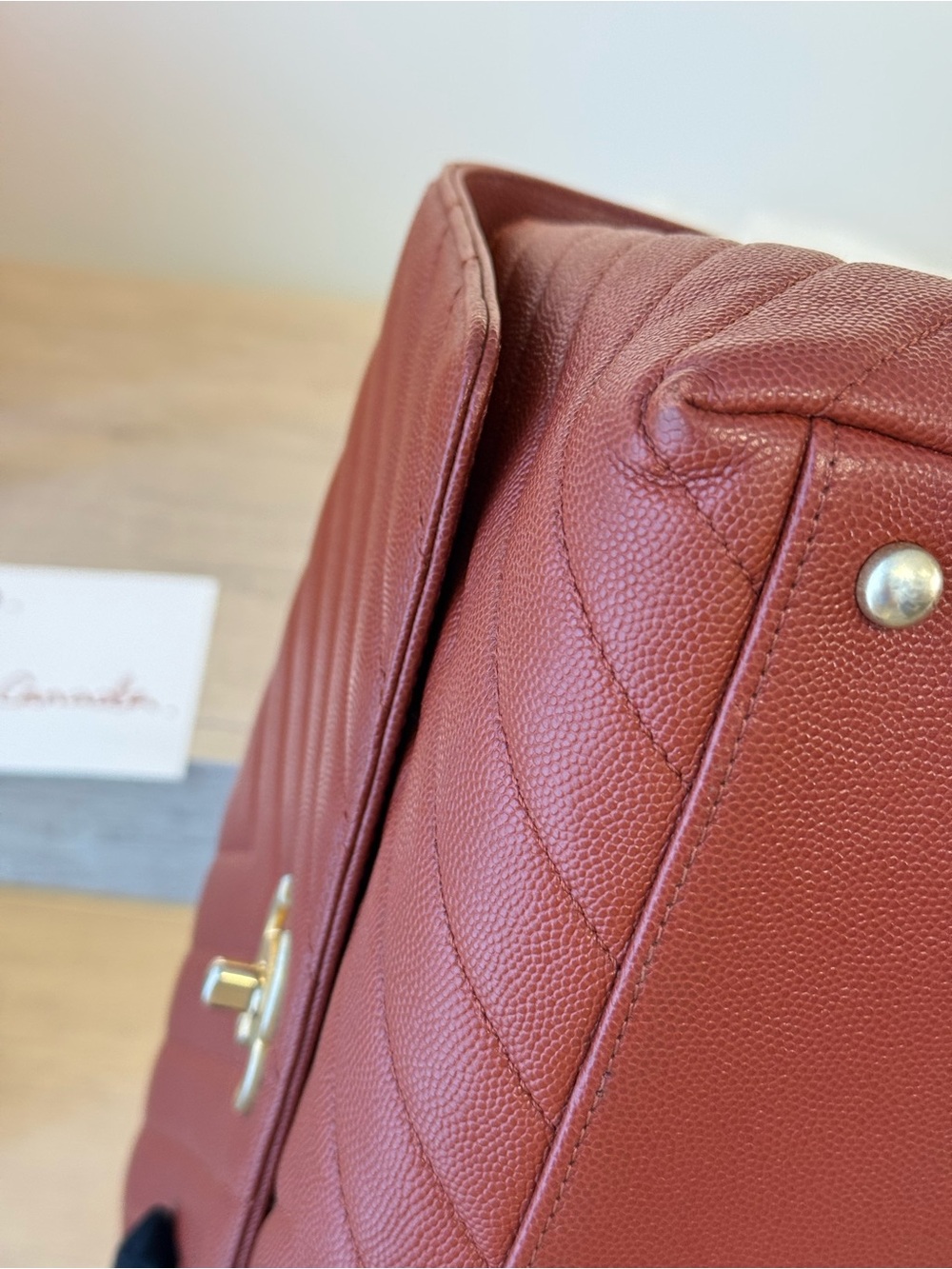 ❌SOLD❌Chanel Quilted Top Handle Bag in Deep Red - Picture 17 of 17
